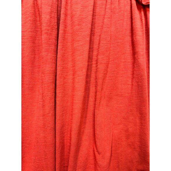 Old Navy Womens Maternity V Neck Blouson Sleeve Midi Swing Dress Sz XL Coral Red - Picture 10 of 12